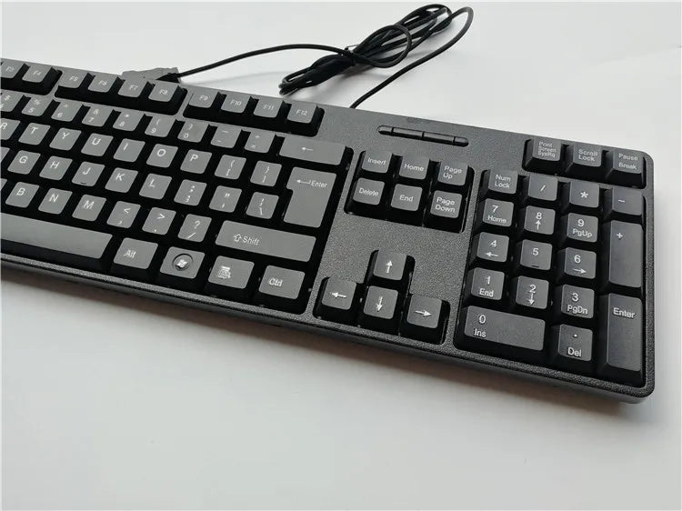 Teclado gaming com keycaps de letras em espanhol, francês, russo e árabe, USB com fios, 104 teclas, para computador