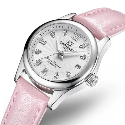 CARNIVAL Marken-Luxus-Automatikuhr für Damen, modische Armbanduhr mit Saphirglas, wasserdicht, Reloj Mujer