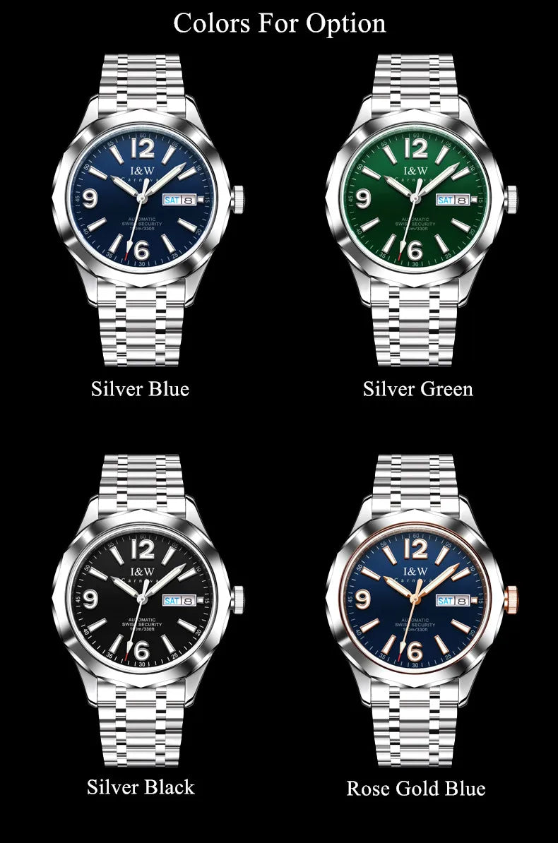 CARNIVAL Men's Tungsten Mechanical Watch Brand Luxury NH36 Automatic Movement Wristwatches for Men Waterproof Watch