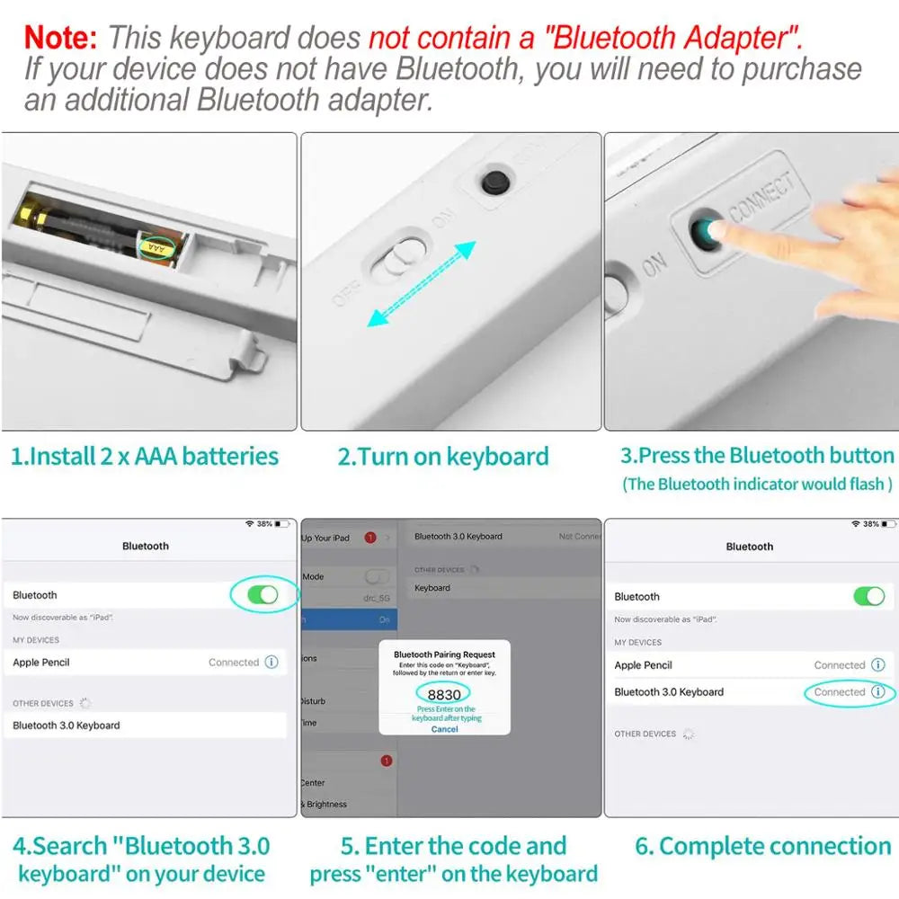 Portable Spanish Bluetooth Keyboard Light Slim Wireless Keyboard for Mac iPad iPhone iOS Android Windows Smart TV