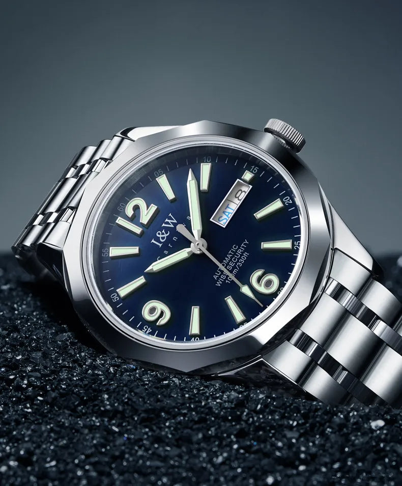 CARNIVAL Men's Tungsten Mechanical Watch Brand Luxury NH36 Automatic Movement Wristwatches for Men Waterproof Watch