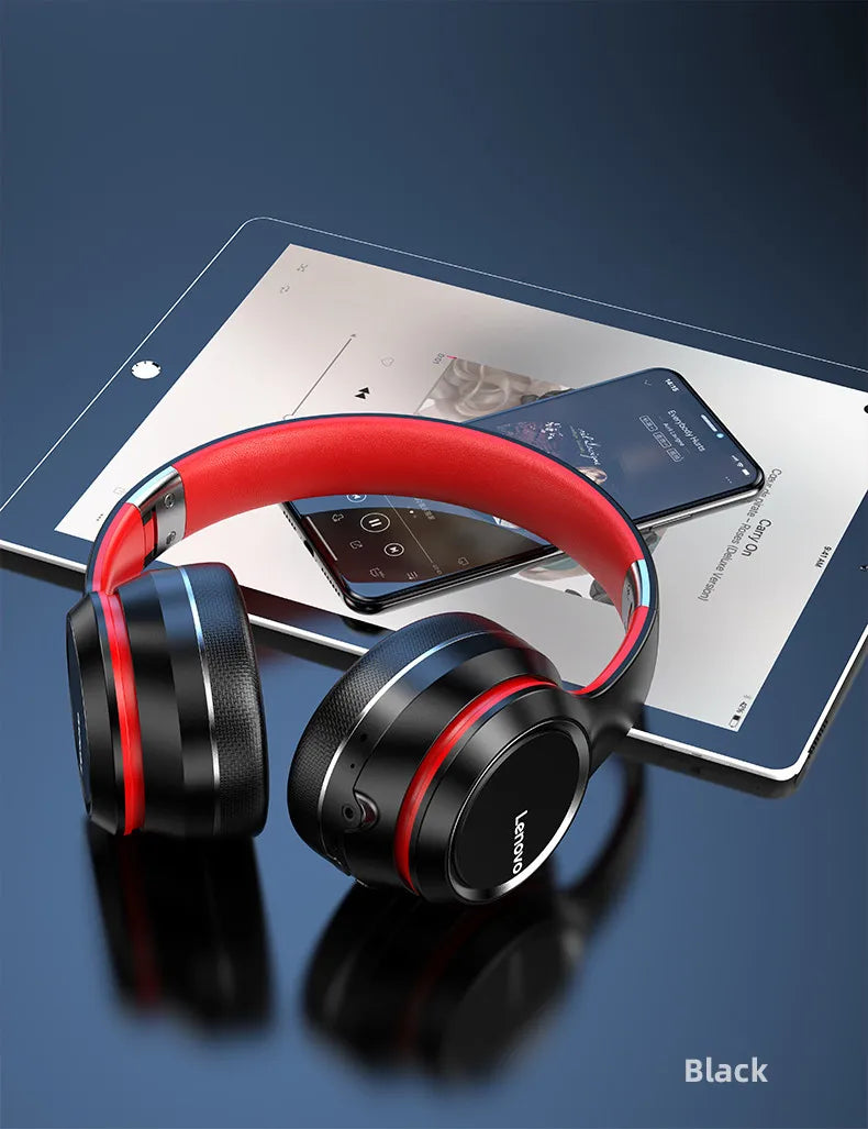 Lenovo HD200 kabellose Bluetooth-Over-Ear-Kopfhörer – geräuschunterdrückendes HiFi-Stereo-Gaming-Headset mit Mikrofon