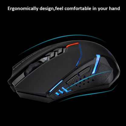 ET X-08 2000DPI Adjustable 7 Button 2.4G Wireless Gaming Mouse Professional Wireless Gaming Mouse for Gamer Mute LED Mice for PC