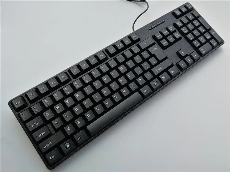 Teclado gaming com keycaps de letras em espanhol, francês, russo e árabe, USB com fios, 104 teclas, para computador