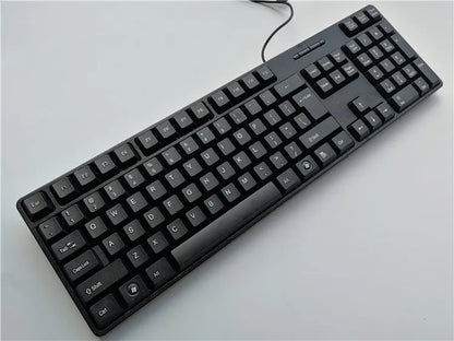 Teclado gaming com keycaps de letras em espanhol, francês, russo e árabe, USB com fios, 104 teclas, para computador