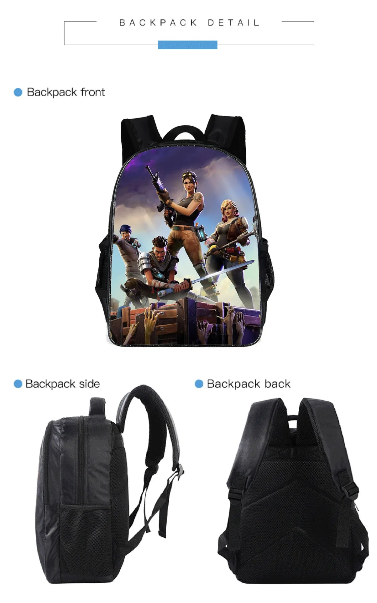 3Pcs/Sets Fortnite School Bags for Boys Girls Cartoon Battle Royale Game Book Bags Sets Games Backpacks School Gifts