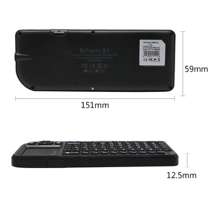 Teclado Mini Sem Fios Original Rii X1 2.4GHz Inglês/RU/ES/FR com TouchPad para Android TV Box/PC/Portátil