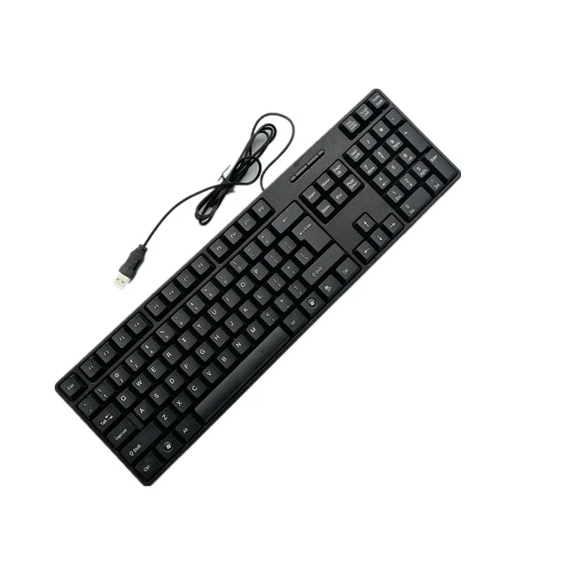 Teclado gaming com keycaps de letras em espanhol, francês, russo e árabe, USB com fios, 104 teclas, para computador