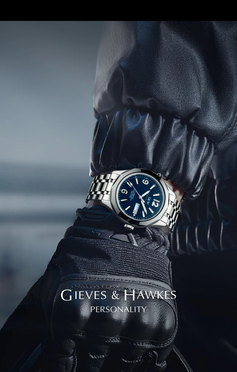 CARNIVAL Men's Tungsten Mechanical Watch Brand Luxury NH36 Automatic Movement Wristwatches for Men Waterproof Watch