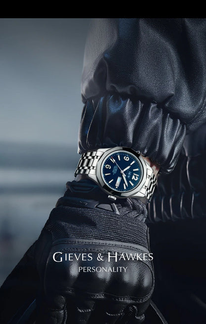 CARNIVAL Men's Tungsten Mechanical Watch Brand Luxury NH36 Automatic Movement Wristwatches for Men Waterproof Watch