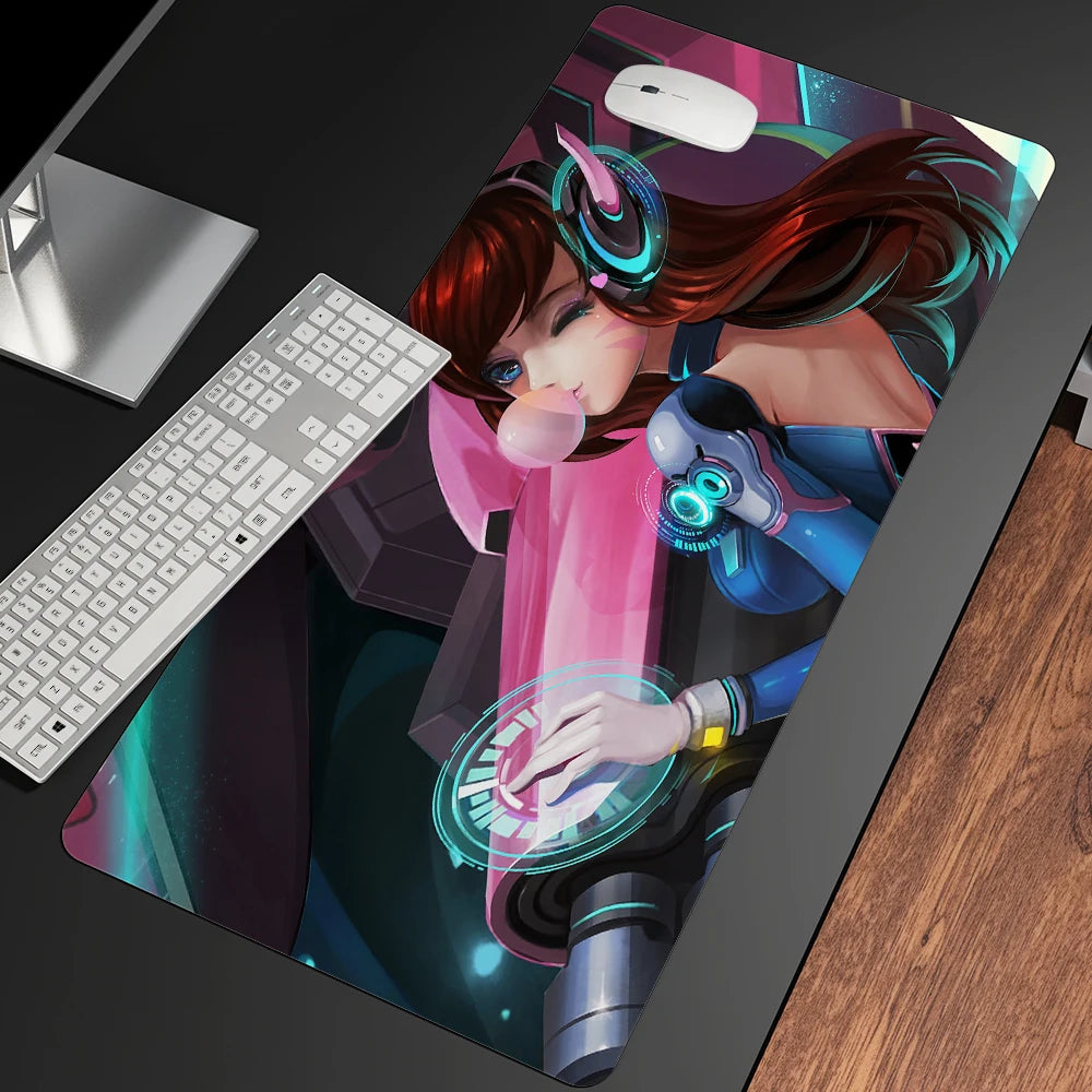 XXL gaming anime podloga za miš, velika podloga s djevojkom za tipkovnicu i računalni PC stol, rubna podloga za Overwatch/CS Go igrače