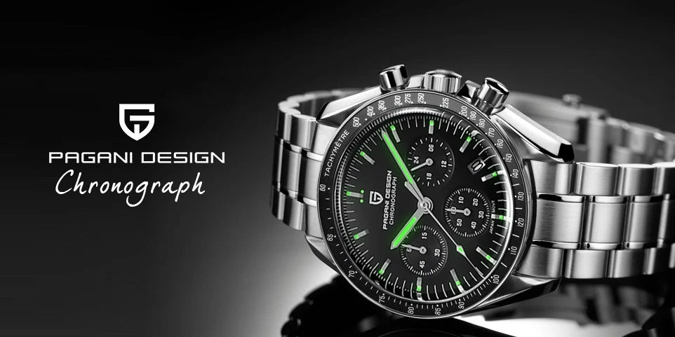 Relógio masculino PAGANI DESIGN Série Planetary Saturn Light Tan Quartz Speed Chronograph com cristal de safira AR — Novo 2026
