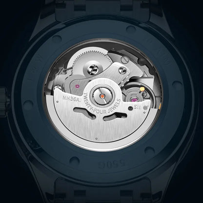 CARNIVAL Men's Tungsten Mechanical Watch Brand Luxury NH36 Automatic Movement Wristwatches for Men Waterproof Watch