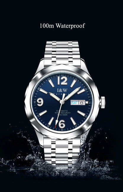 CARNIVAL Men's Tungsten Mechanical Watch Brand Luxury NH36 Automatic Movement Wristwatches for Men Waterproof Watch