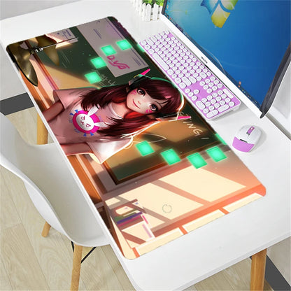 Overwatch Mauspad groß DIY Kawaii XXL PC-Computer-Schreibtischmatte Gamer-Büroteppich Tastatur-Tisch Gaming-Zubehör Mousepad