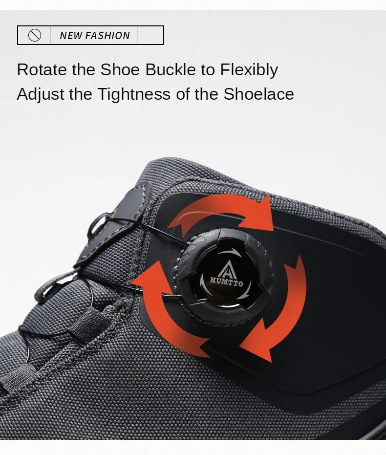 HUMTTO Scarpe da trekking impermeabili, stivaletti da montagna neri, sneakers da campeggio da uomo, scarpe tattiche sportive di sicurezza per arrampicata