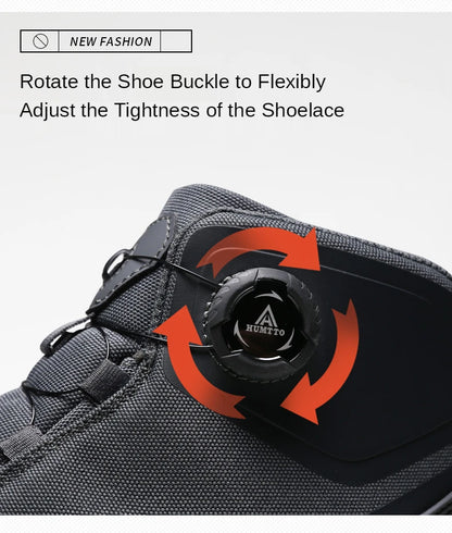HUMTTO Scarpe da trekking impermeabili, stivaletti da montagna neri, sneakers da campeggio da uomo, scarpe tattiche sportive di sicurezza per arrampicata