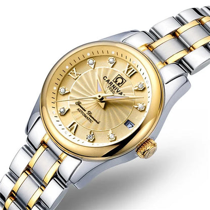 CARNIVAL Marken-Luxus-Automatikuhr für Damen, modische Armbanduhr mit Saphirglas, wasserdicht, Reloj Mujer