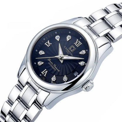 CARNIVAL Marken-Luxus-Automatikuhr für Damen, modische Armbanduhr mit Saphirglas, wasserdicht, Reloj Mujer