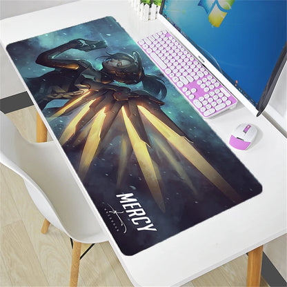 Overwatch Mauspad groß DIY Kawaii XXL PC-Computer-Schreibtischmatte Gamer-Büroteppich Tastatur-Tisch Gaming-Zubehör Mousepad