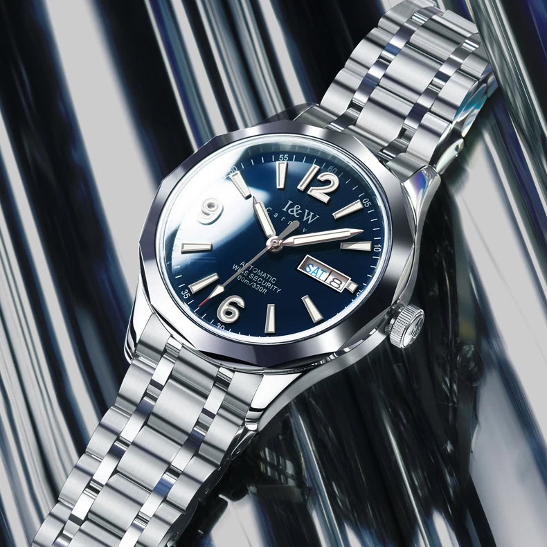 CARNIVAL Men's Tungsten Mechanical Watch Brand Luxury NH36 Automatic Movement Wristwatches for Men Waterproof Watch
