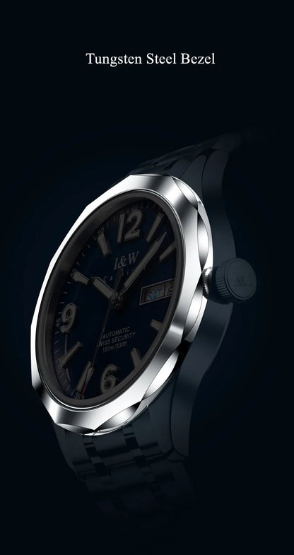 CARNIVAL Men's Tungsten Mechanical Watch Brand Luxury NH36 Automatic Movement Wristwatches for Men Waterproof Watch