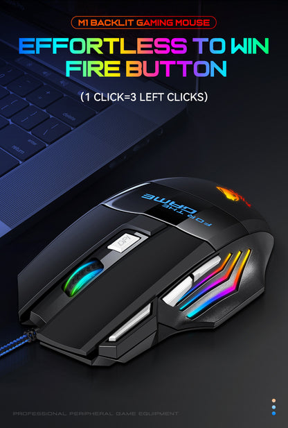 USB Wired Mouse 7 Button 2400DPI Gaming Mouse RGB Breathing Light Mecha Mice Ergonomic Optical Office Mice For Desktop Laptop