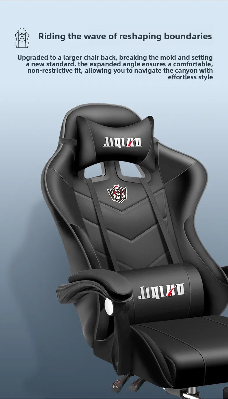 Bequemer ergonomischer Gaming-Stuhl für langes Sitzen, neigbar, mit Massagefunktion und Drehfunktion