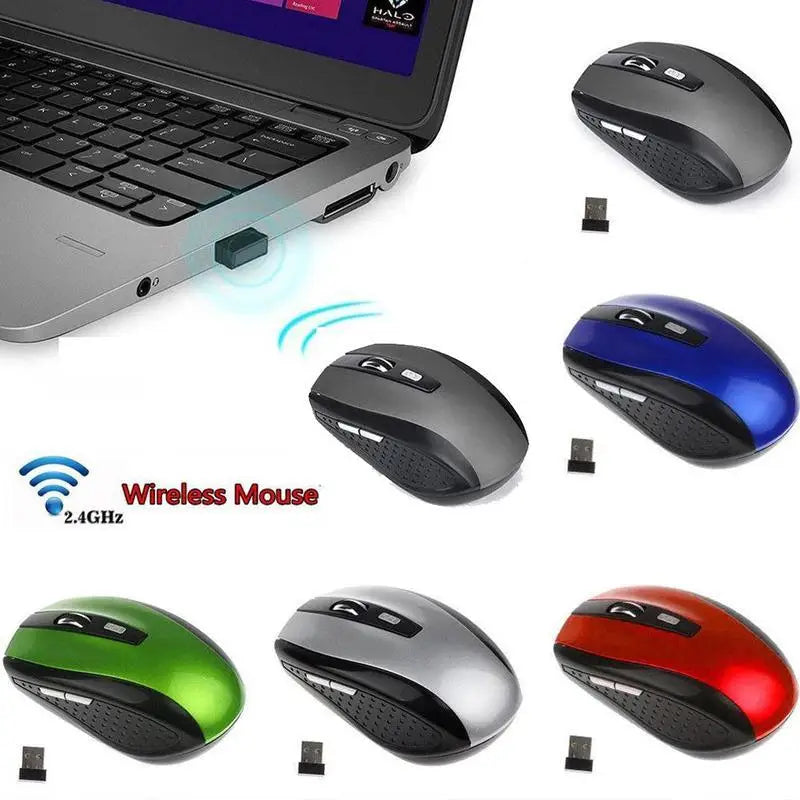 2.4GHz Wireless Mouse, Optical Mice with USB Receiver, Gamer 6 Buttons Mouse for Computer, PC, Laptop Accessories