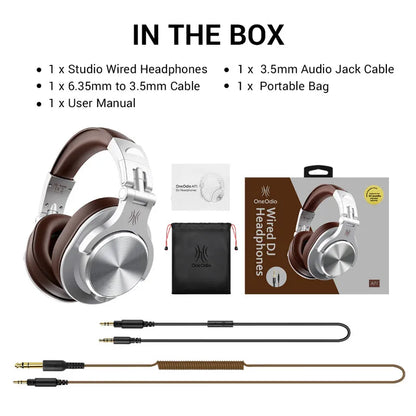 Cuffie OneOdio A71 cablate over-ear HiFi Studio DJ con microfono – Headset gaming professionale per monitoraggio con bassi profondi