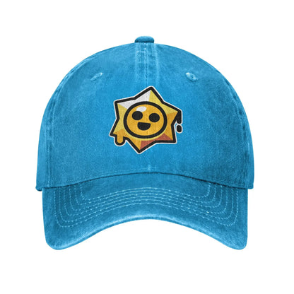 player B-Brawls Baseball Caps Retro Distressed Washed  Sun Cap Unisex Style Outdoor Running Golf  Adjustable Hats Cap