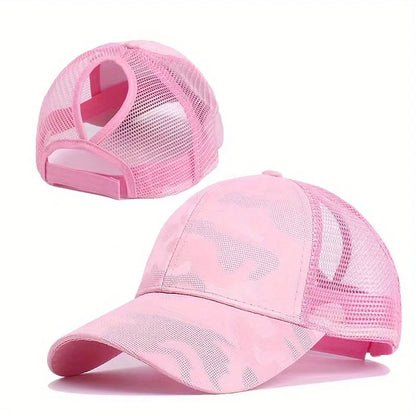 Damskie czapki z daszkiem typu „ponytail”, wiosennie-letnie czapki przeciwsłoneczne z siateczki, czapki do biegania typu „snapback”, regulowane czapki damskie i dziewczęce z daszkiem do noszenia na świeżym powietrzu
