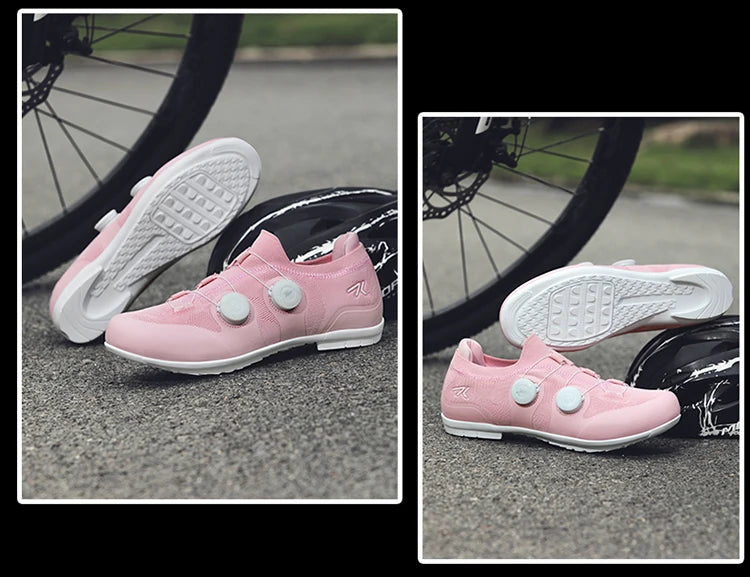 Scarpe da ciclismo su strada unisex, HsYixin traspiranti SPD autobloccanti antiscivolo, scarpe da corsa per bici da strada, MTB flat e sneakers da bicicletta