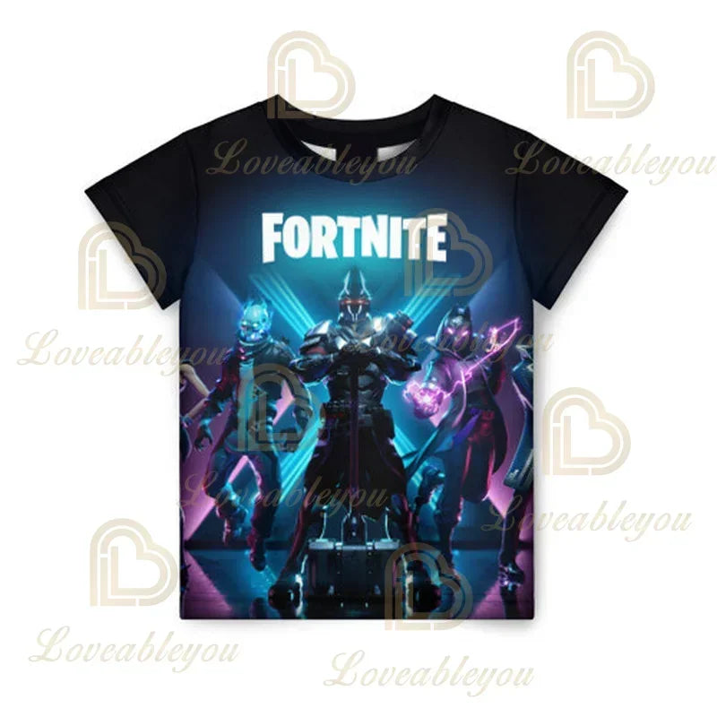 Battle Royale 3D Fortnite T-Shirt – Shirts für Herren und Damen, Jungen und Mädchen, Victory-Cartoon-Oberteile, Teenager-Kleidung, Kinder-Hero-Game-Shirts und Tops