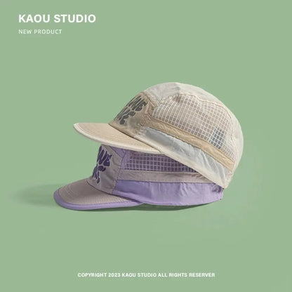 Pehmeälierinen, nopeasti kuivuva baseball-lippis, retrotyylinen 5-paneelinen aurinkosuojahattu, hengittävä hattu, rento hiphop-hattu, verkkokangasjuoksulippis