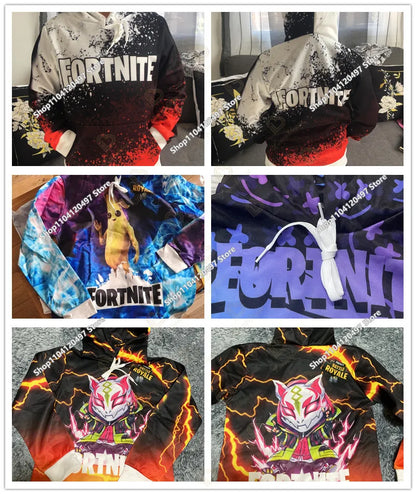 Game Fortnite Hoodies Teenager Boys Hoodie Kids Sweatshirts Cartoon Leisure Outwear Children Cosplay Pullovers Streetwear Gift