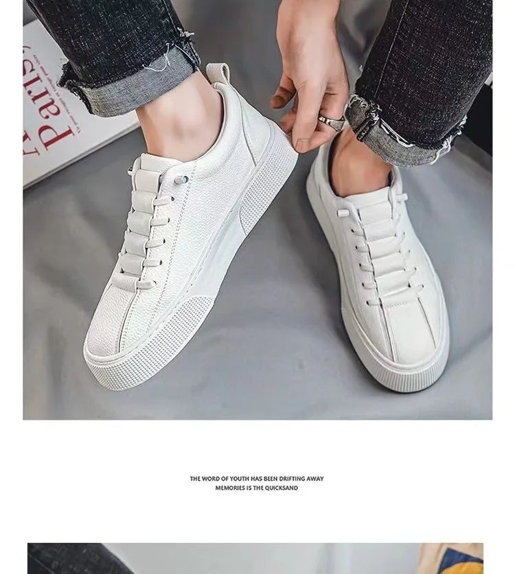 Pánske tenisky, voľnočasová obuv, pánske balerínky, Zapatillas Hombre, ľahká obuv z PU kože, priedušná obuv, pánska biela športová obuv, tenisky