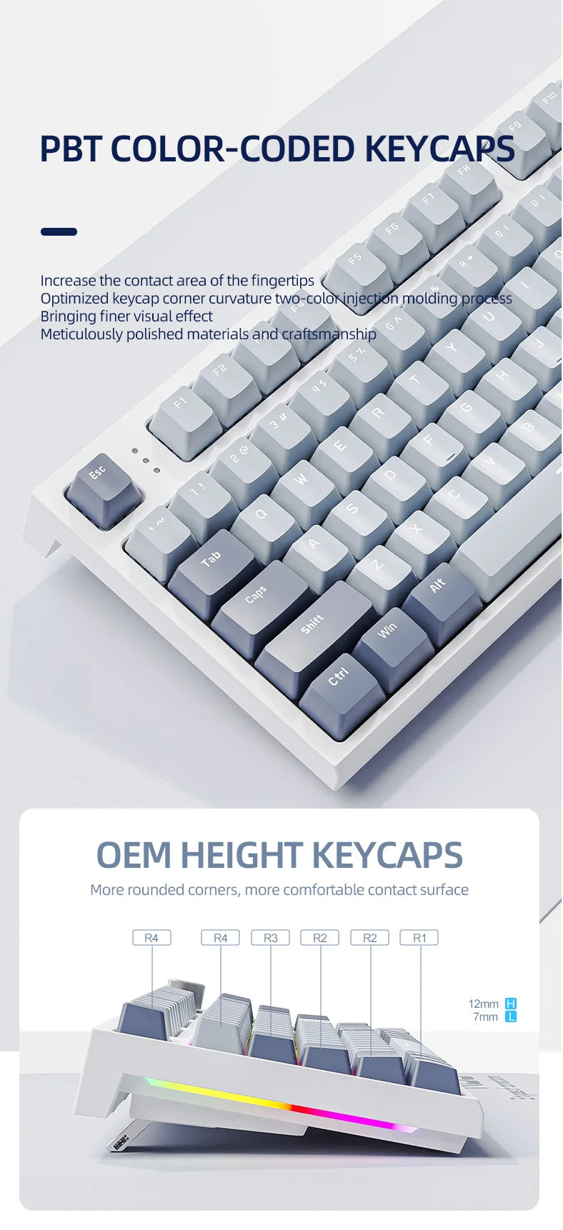 Teclado mecânico ATTACK SHARK K86 com botão metálico, ecrã TFT inteligente a cores, layout de 87 teclas, iluminação RGB e ligação trimodo