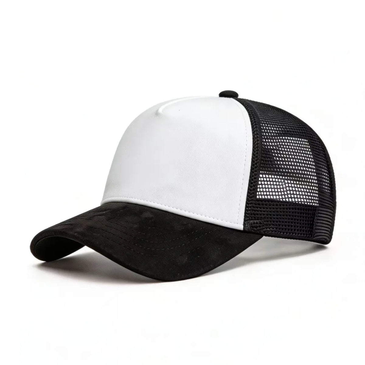 Șapcă de baseball din plasă de vară pentru femei și bărbați, șapcă din piele de căprioară uni, cu patch și închidere snapback, casual, respirabilă, unisex, de stradă, hip-hop, șepci de camionagiu