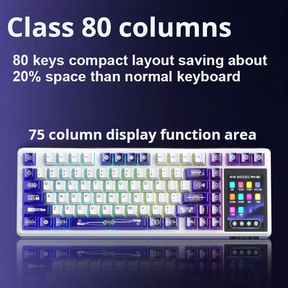 Teclado mecânico AULA L99 com ecrã inteligente, Bluetooth sem fios, tri-modo, teclado gaming noturno para portátil, 8000mAh, switch Raindrop