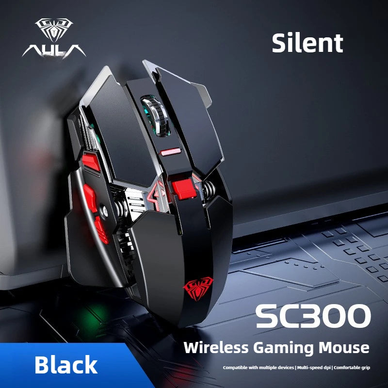 2025 Neue SC300 kabellose 2.4G Gaming-Maus RGB 3200dpi wiederaufladbare leise mechanische E-Sports-Maus für Desktop-Computer und Laptop