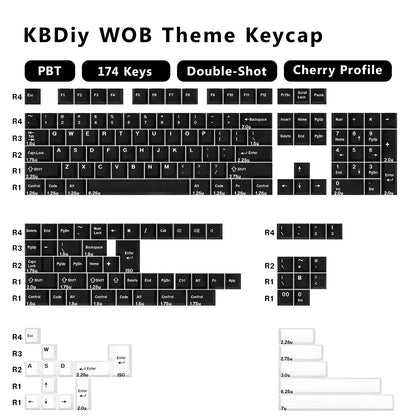 KBDiy 174 Teclas/Conjunto PBT GMK Apollo Keycap Double Shot Minimalista ISO Perfil Cherry para Teclado Mecânico Gaming Keycaps para MX