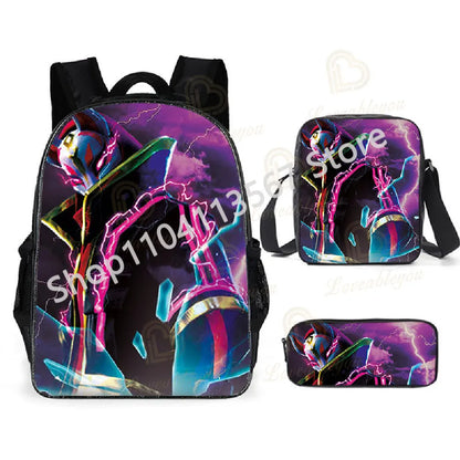 Fortnite Kids 3pcs Backpack Set Women Backpacks Office Stationery for Teenage Girls Boys Laptop Backpack Casual Travel Rucksack