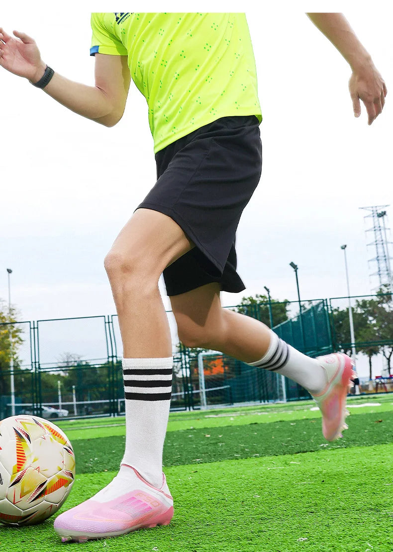 Men's Soccer Shoes Training Football Boots Indoor Sneakers TF Long Spikes Match Futsal Ultralight Breathable Cleats Drop Shipping