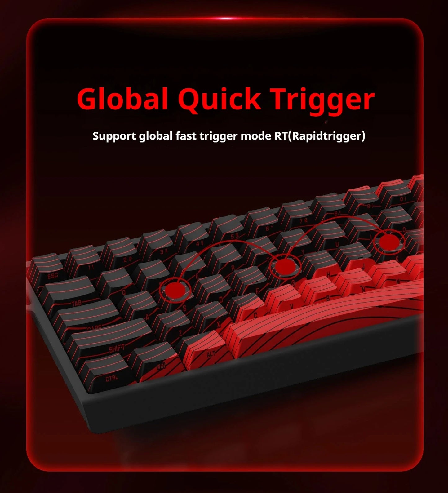 Teclado gaming FGG MAD60 RGB de eixo magnético, dedicado a jogos, com teclas totalmente hot-swap, resposta rápida e personalização de entrada de gama