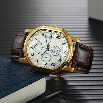 BERNY Men's Mechanical Watch, Top Accuracy, Automatic Wristwatch, Luxury Male Clock, Sapphire, Self-Winding, Waterproof