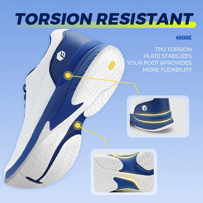 FitVille Men'S Tennis Shoes Wide Version 2E Professional Training Sports Shoes Breathable Non-Slip Rackets With Arch Support