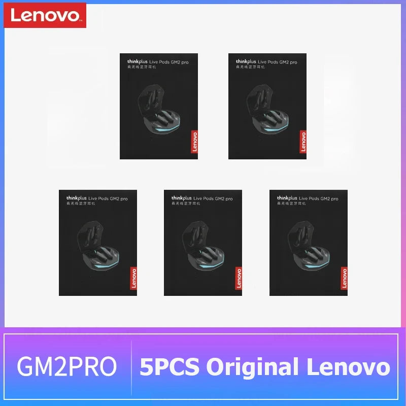 Auricolari wireless Lenovo GM2 Pro TWS Bluetooth 5.3 – Auricolari HD con controllo touch e microfono, cuffie sportive impermeabili