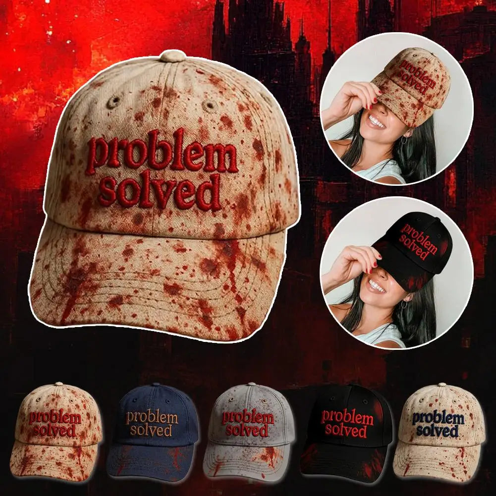 Haft z motywem Halloween – problem rozwiązany: krwawa czapka w stylu horroru, idealna na imprezę halloweenową, rekwizyty do cosplayu, prezenty