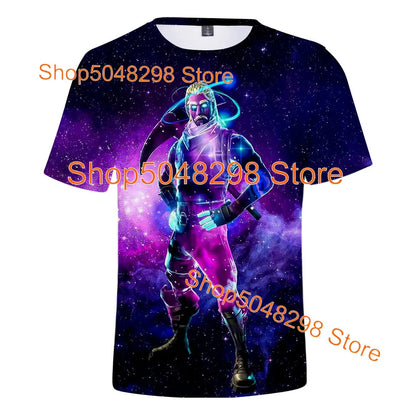 T-shirt Fortnite Bushranger para Crianças, Estampado 3D Banana Peely, T-shirt para Homem e Mulher, Top de Verão Battle Royale, Presentes de Aniversário